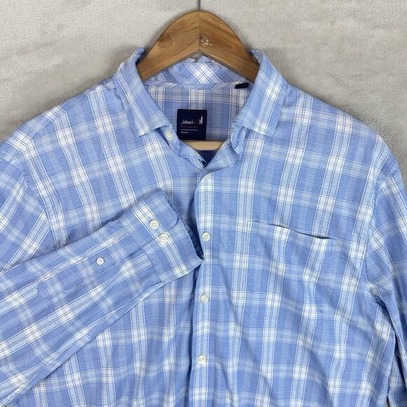 Johnnie O Performance Blaise Laguna Blue Bamboo Mix Long Sleeve Shirt Size Med - Picture 1 of 12